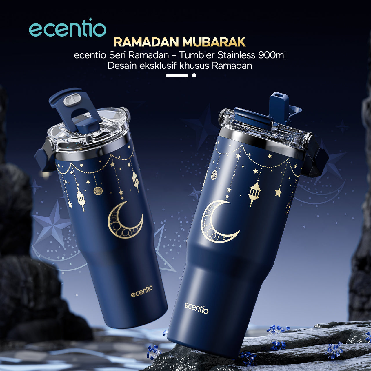 【🌟Pre-Order】【Ramadan Exclusive】ecentio tumbler Stainless Vacuum 900ml Portable Thermos Botol minum besar