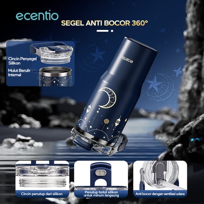 【Ramadan Exclusive】ecentio tumbler Stainless Vacuum 900ml Portable Thermos Botol minum besar