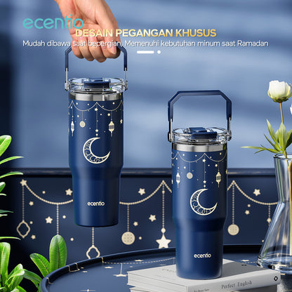 【🌟Pre-Order】【Ramadan Exclusive】ecentio tumbler Stainless Vacuum 900ml Portable Thermos Botol minum besar