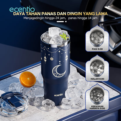 【🌟Pre-Order】【Ramadan Exclusive】ecentio tumbler Stainless Vacuum 900ml Portable Thermos Botol minum besar