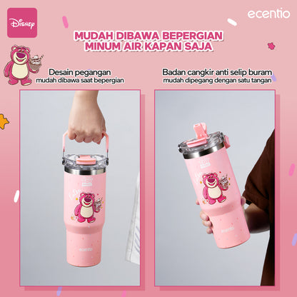 【ORI】ecentio X Toy story tumbler Stainless Vacuum 900ml Disney Lotso Portable Thermos Botol minum besar