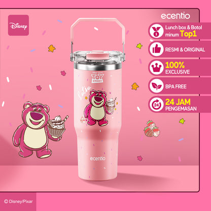 【ORI】ecentio X Toy story tumbler Stainless Vacuum 900ml Disney Lotso Portable Thermos Botol minum besar