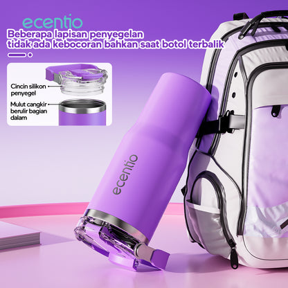 ecentio tumbler Stainless Vacuum 900ml ungu briu/pink/beige Portable Thermos Botol minum besar