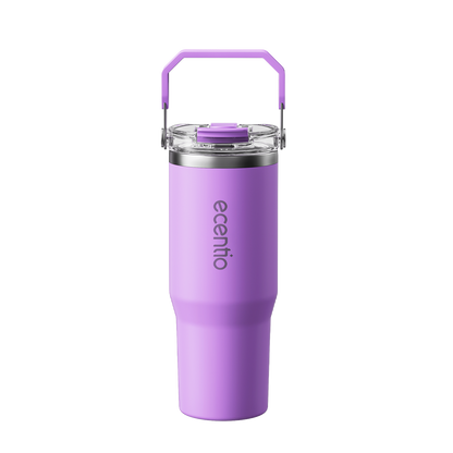 ecentio tumbler Stainless Vacuum 900ml ungu briu/pink/beige Portable Thermos Botol minum besar