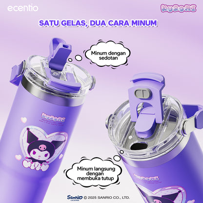 【ORI】ecentio tumbler stainless 900ml Sanrio Kuromi luch aesthetic tahan dingin 24jam botol dengan sedotan