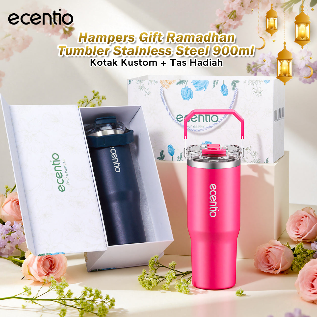 ecentio Premium Stainless Steel Tumbler Gift Set Year end sale Edisi Hadiah Ramadan