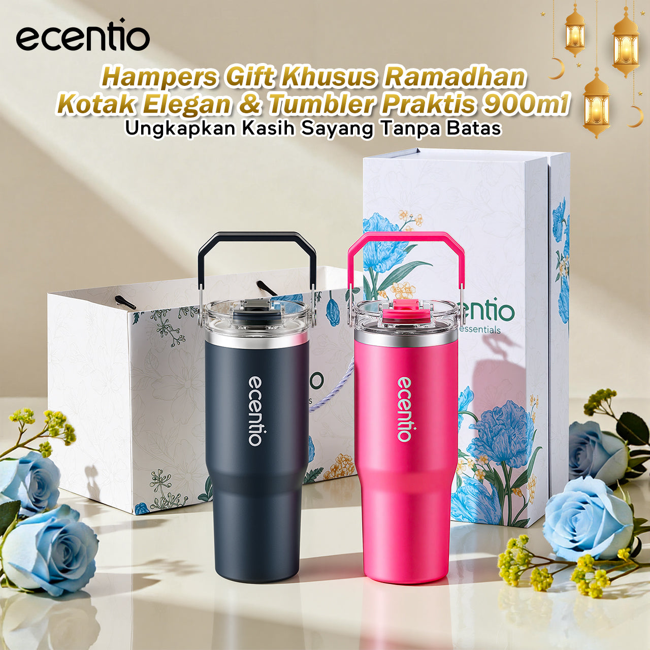ecentio Premium Stainless Steel Tumbler Gift Set Year end sale Edisi Hadiah Ramadan