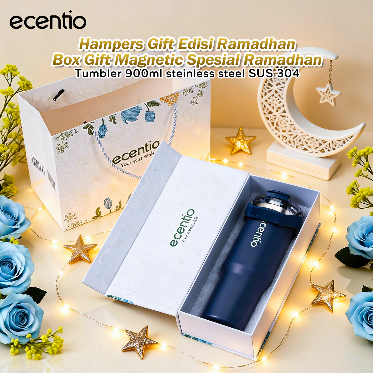 ecentio Premium Stainless Steel Tumbler Gift Set Year end sale Edisi Hadiah Ramadan