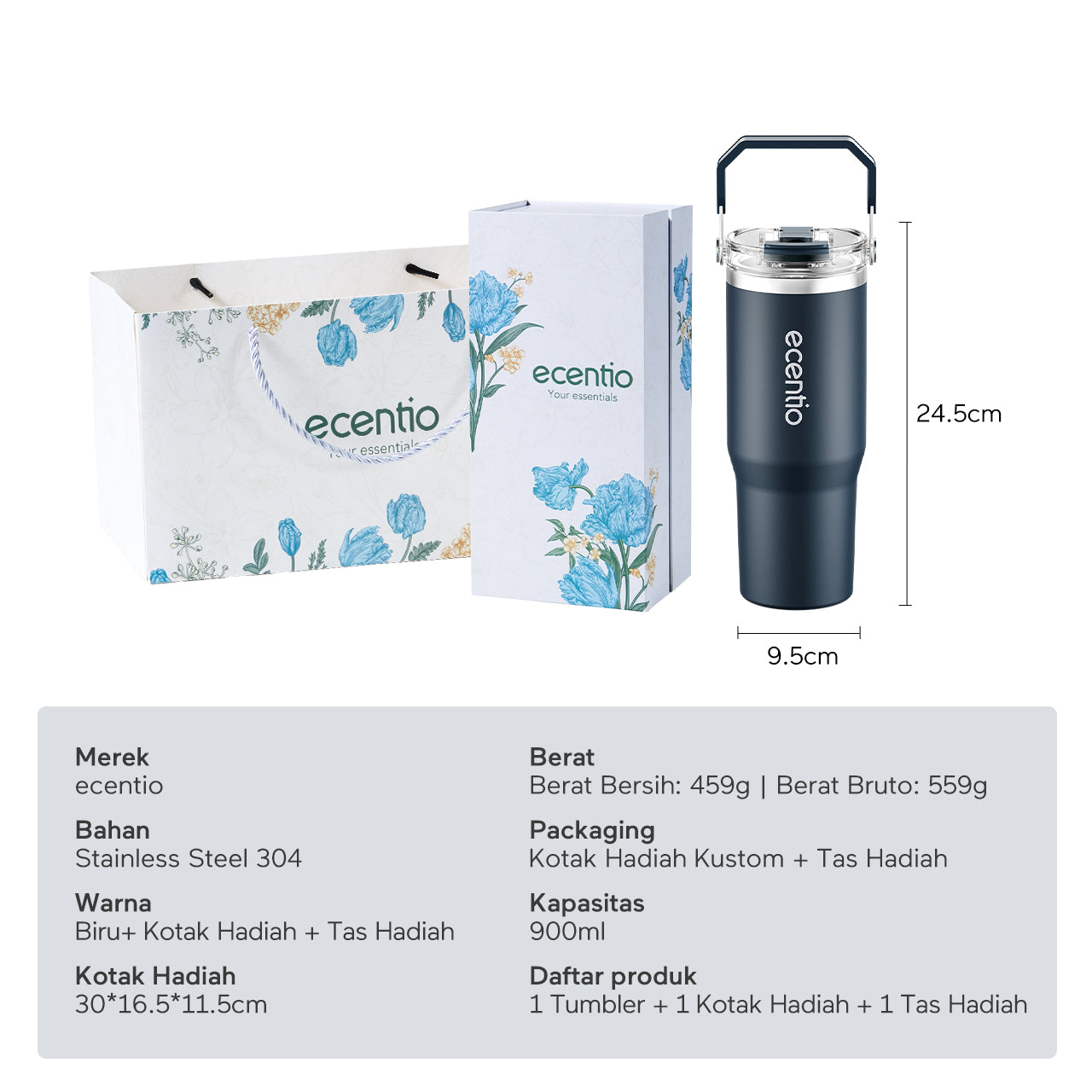 ecentio Premium Stainless Steel Tumbler Gift Set Year end sale Edisi Hadiah Ramadan
