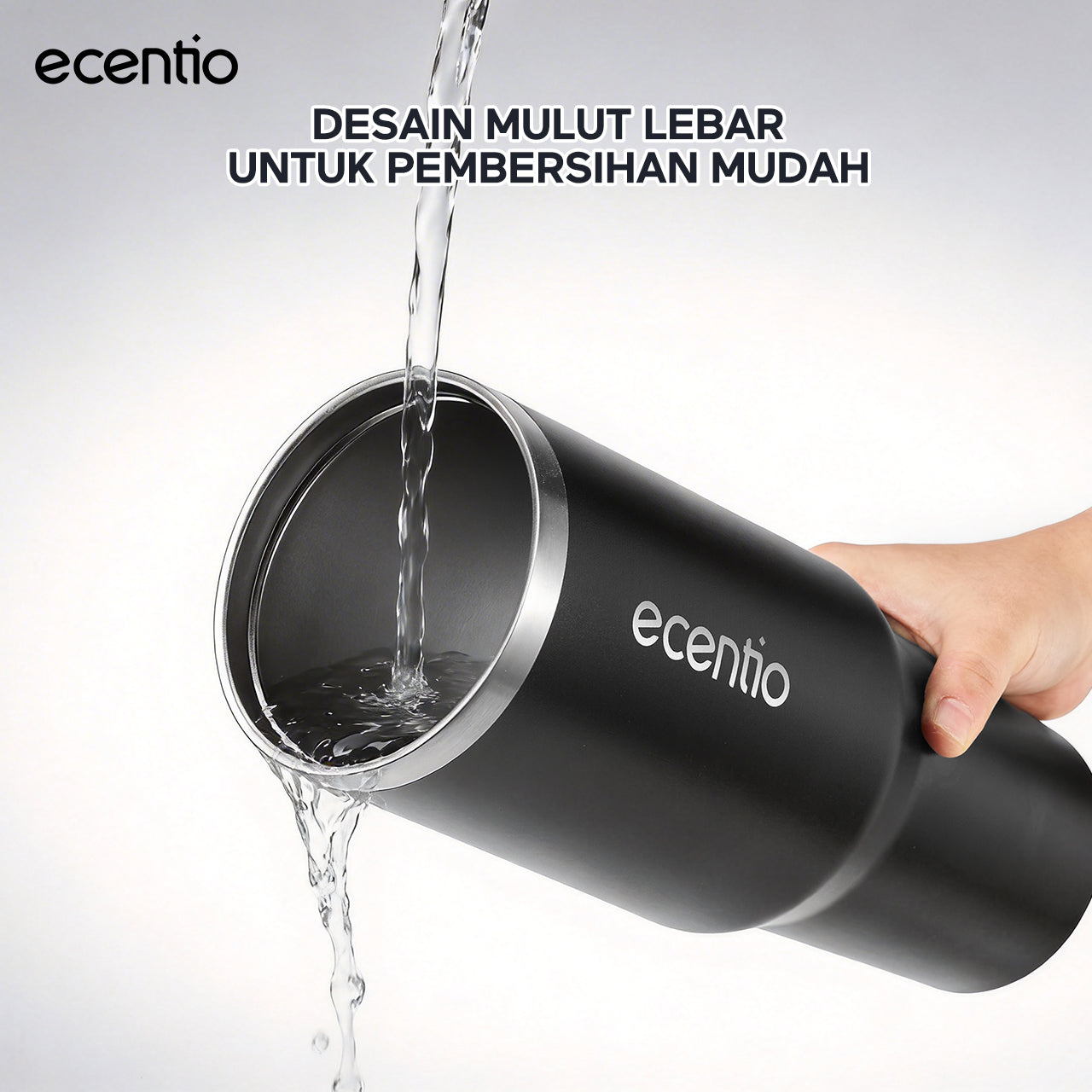 ecentio Tumbler Stainless 304 1200ml Desain Minimalis Elegan, Botol Minum Besar Portable Anti Bocor, Thermos Tahan Panas Dingin 24 Jam Dengan Sedotan, Cocok untuk Minum Kopi, Sekolah & Penggunaan Sehari-Hari