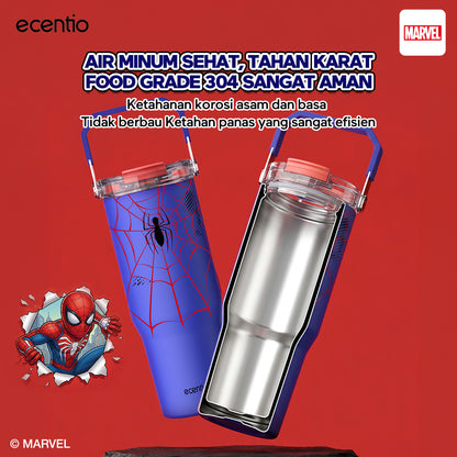 ecentio tumbler stainless 900ml Disney Spider Man botol minum aesthetic olahraga portable termos air panas botol minum 1 liter anti tumpah tahan panas 24 jam handle tersembunyi