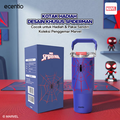 ecentio tumbler stainless 900ml Disney Spider Man botol minum aesthetic olahraga portable termos air panas botol minum 1 liter anti tumpah tahan panas 24 jam handle tersembunyi