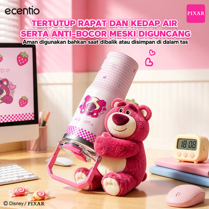 ecentio Tumbler Stainless Steel 900ML Toy Story Lotso Vacuum Thermos Botol Minum Besar Tahan Panas Dingin 24 Jam Dengan Sedotan Portable Aesthetic Disney Botol Air Kopi Anti Bocor
