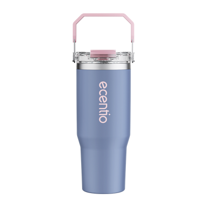 【Pre order】ecentio Tumbler Stainless & keramik 900ml/1200ml Portable Thermos Botol Minum Besar Tahan Panas Dingin 24 Jam Aesthetic Lucu Termos Air Panas Kopi Dengan Sedotan Cocok Untuk Sekolah Anak Laki-Laki