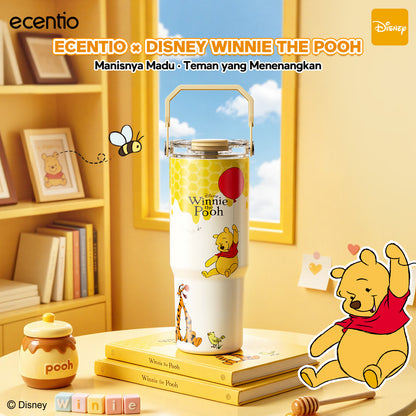 [Winnie the Pooh] ecentio Tumbler Stainless 900ml Disney Portable Thermos Botol Minum Besar Dengan Tas Tahan Panas Dingin 24 Jam Aesthetic Lucu Termos Air Panas Kopi Dengan Sedotan Cocok Untuk Sekolah Anak Laki-Laki