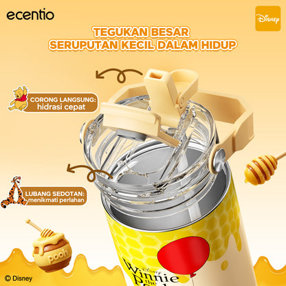 [Winnie the Pooh] ecentio Tumbler Stainless 900ml Disney Portable Thermos Botol Minum Besar Dengan Tas Tahan Panas Dingin 24 Jam Aesthetic Lucu Termos Air Panas Kopi Dengan Sedotan Cocok Untuk Sekolah Anak Laki-Laki