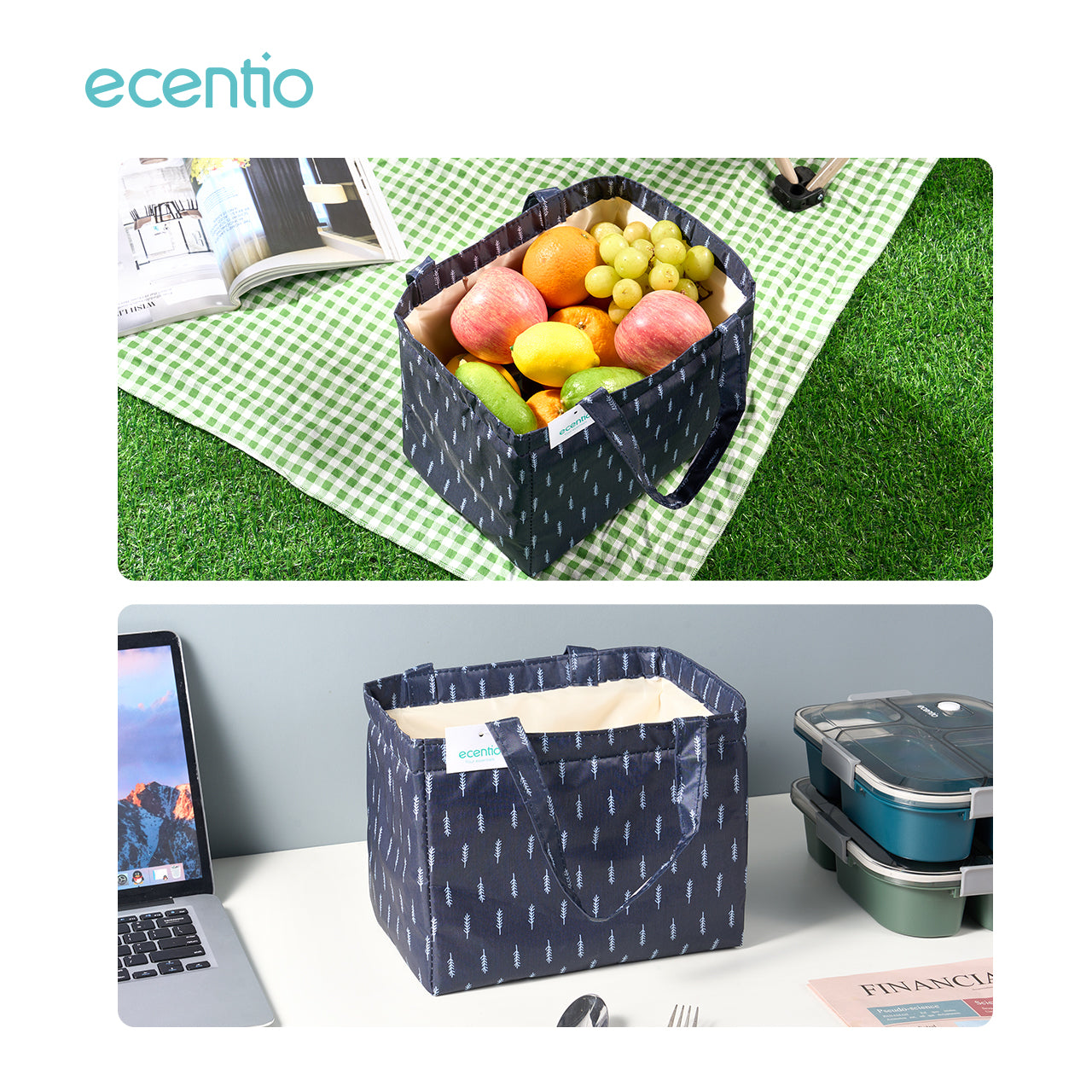 ecentio lunch bag /lunch tas Tas Bekal Makanan/Tote bag Waterproof ukuran besar