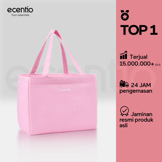 ecentio lunch bag /lunch tas Tas Bekal Makanan Merah Muda/Tote bag Waterproof ukuran besar
