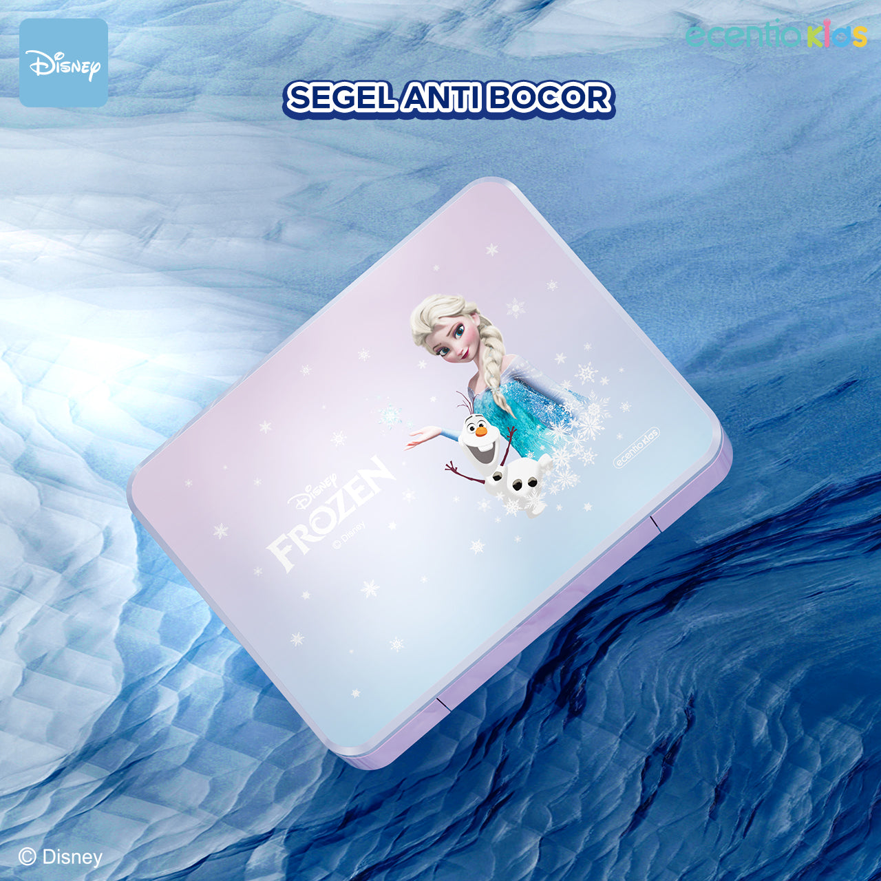 ecentio lunch box anak Disney seri Elsa set anti tumpah tas bekal botol minum