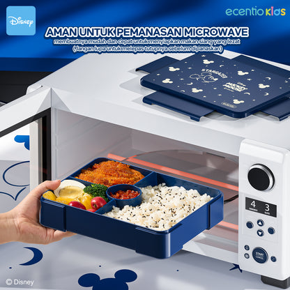 【Orignal】ecentiokids tempat makan anak Disney Mickey lucu sekolah BPA free bayi anti tumpah lunch box