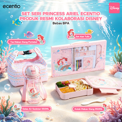 【PO 11 June】ecentio Set Seri Disney botol minum anak & kotak makan anak anti tumpah lunch box gratis sendok tas bekal tas sekolah back to school kotak snack aman makanan BPA Free tahan panas tahan bocor