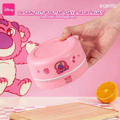 【🌟Pre-Order】ecentio 3-pcs Kotak Makan Stainless Steel Disney Strawberry Bear — Praktis, Imut &amp; Aman