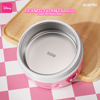 【🌟Pre-Order】ecentio 3-pcs Kotak Makan Stainless Steel Disney Strawberry Bear — Praktis, Imut &amp; Aman
