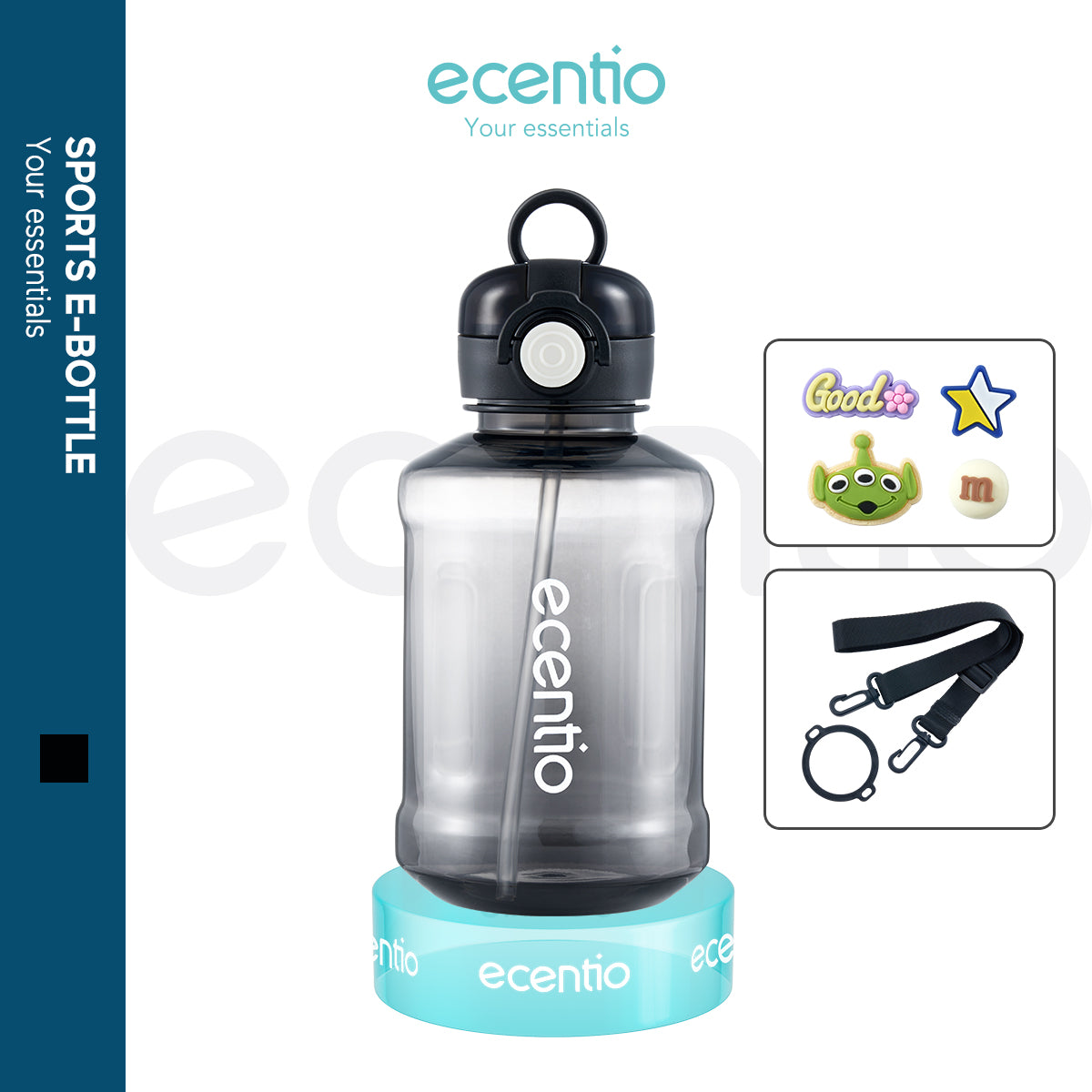 ecentio 1000ml botol minum sport Tumbler Olahraga Botol olahraga