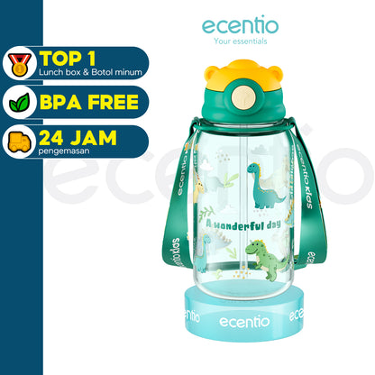 ecentio Botol sedotan minum anak beruang lucu 650ml