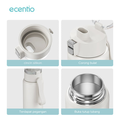 ecentio tumbler minum stainless 450ml portable termos premium botol aesthetic korea tahan panas dingin