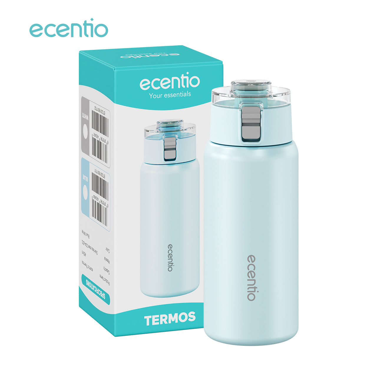 ecentio tumbler minum stainless 450ml portable termos premium botol aesthetic korea tahan panas dingin