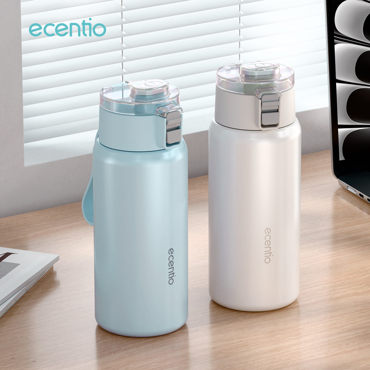 ecentio tumbler minum stainless 450ml portable termos premium botol aesthetic korea tahan panas dingin