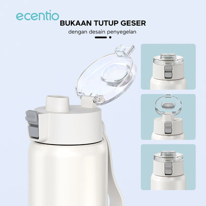 ecentio tumbler minum stainless 450ml portable termos premium botol aesthetic korea tahan panas dingin