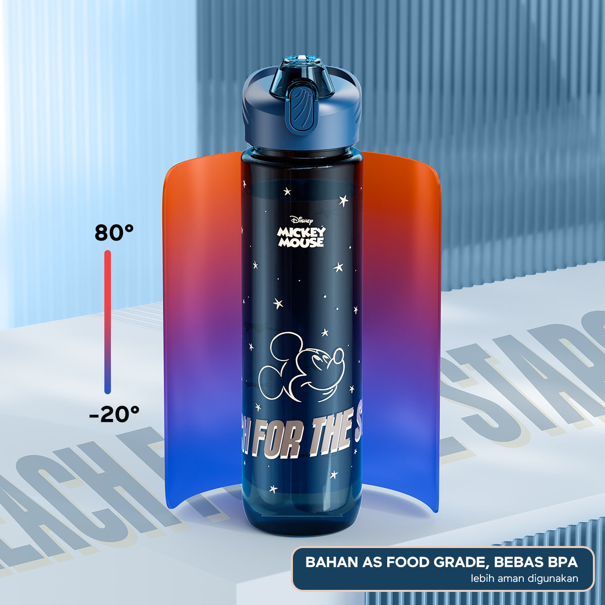Pemesanan Awal!🌟ecentio Disney botol minum 1000ml Portable Water Tumbler Botol 1 Liter