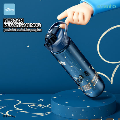 【Dengan sedotan】ecentio Botol air portabel Disney Mickey 1000 ml dengan sedotan 1 liter