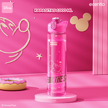 【Original】ecentio botol minum Disney Micky 1000ml Portable Botol air Anak Sport 1 Liter