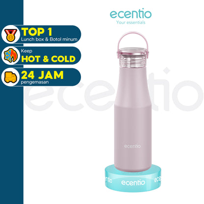 ecentio tumbler  portabel berisolasi stainless tahan karat 480ml berwarna Biru / Pink