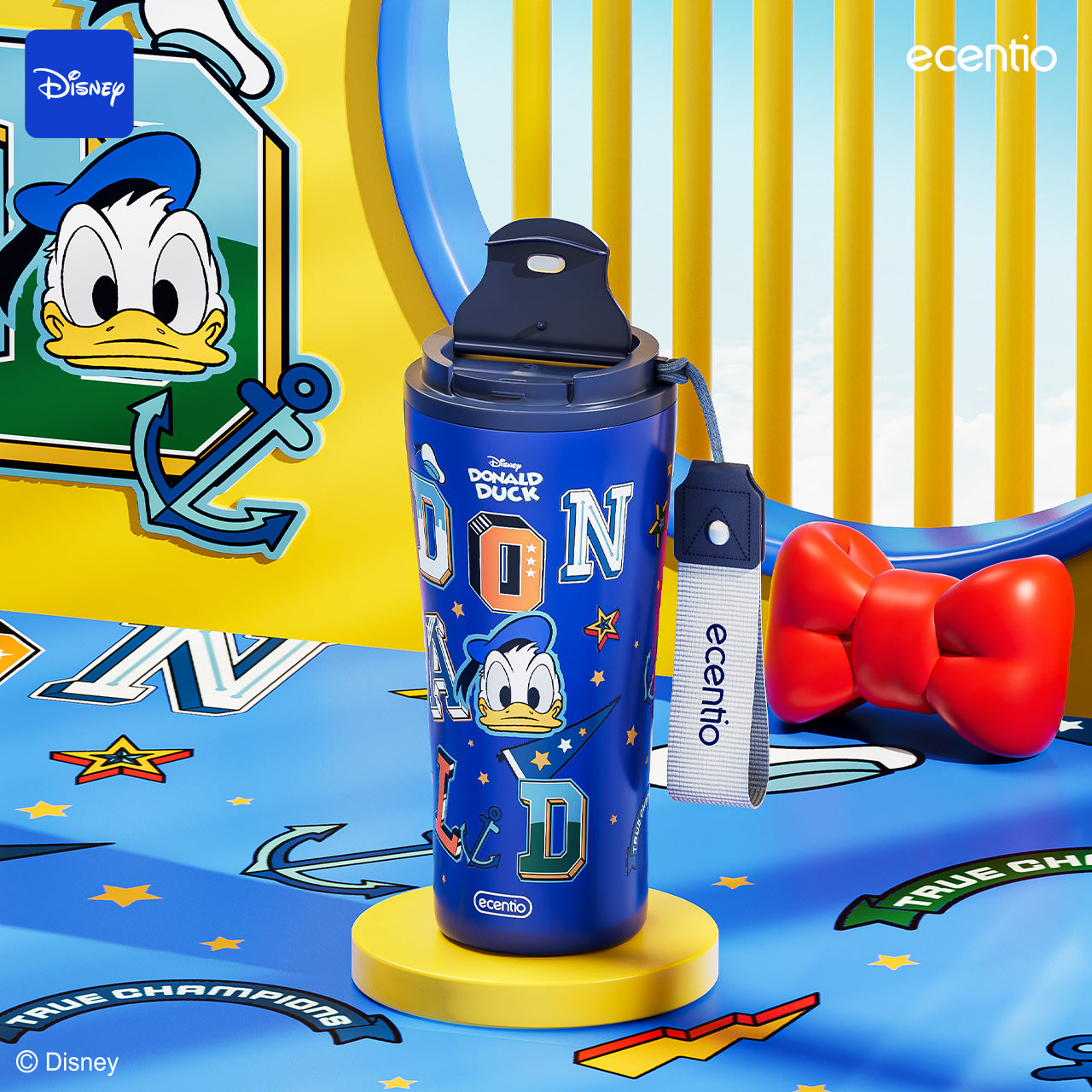 ecentio Tumbler Stainless 480ml Botol Minum Tahan Dingin Disney Donald Duck – Gelas Kopi Aesthetic