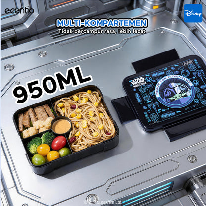 ecentio Star Wars Series Original Resmi Kotak Bekal Anak 950ml Anti Bocor BPA Free Set Lunch Box + Botol Minum Sendok Tas Bekal Sekolah Back to School Tempat Makan Sekat Snack