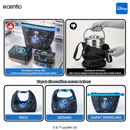 ecentio Star Wars Series Original Resmi Kotak Bekal Anak 950ml Anti Bocor BPA Free Set Lunch Box + Botol Minum Sendok Tas Bekal Sekolah Back to School Tempat Makan Sekat Snack