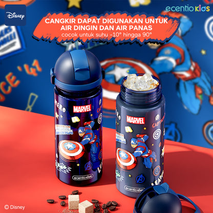 ecantiokids Anti Tumpah kotak makan set siang anak kartun dinosaurus 3 sekat +Botol Air Minum Disney