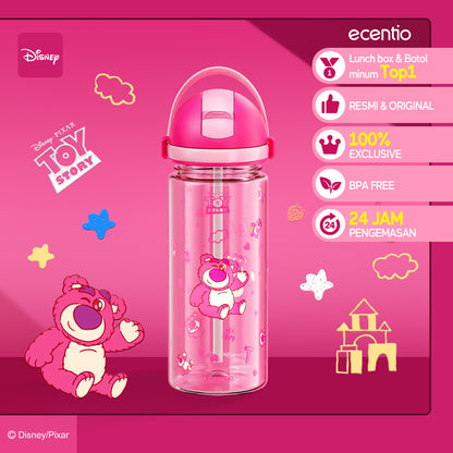 【🌟Pre-Order】【NEW】ecentiokids 550ml botol anak BPA Free Disney Lotso dengan Sedotan Tahan Panas hingga 90℃