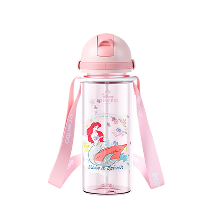 [Back To School] ecentio × Disney Princess Ariel Botol Minum & Kotak Makan Anak Anti Tumpah Lunch Box Snack box Free Sendok Tas Bekal BPA Free Tahan Panas - PO 11 June