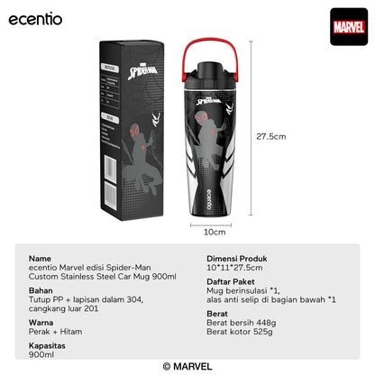 [Marvel Series] ecentio tumbler stainless 900ml/480ml Spider Man botol minum aesthetic olahraga portable termos air panas botol minum 1 liter anti tumpah tahan panas 24 jam handle tersembunyi