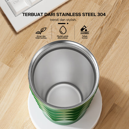 ecentio Stainless Steel Elemen Berlian botol minum aesthetic 500ML portabel Kopi Cup Tahan dingin Cangkir Tumbler Dengan Sedotan