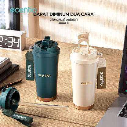 【🌟Pre-Order】ecentio tumbler minum premium tahan dingin 24 jam botol stainless 316 portable tumblr 530ml