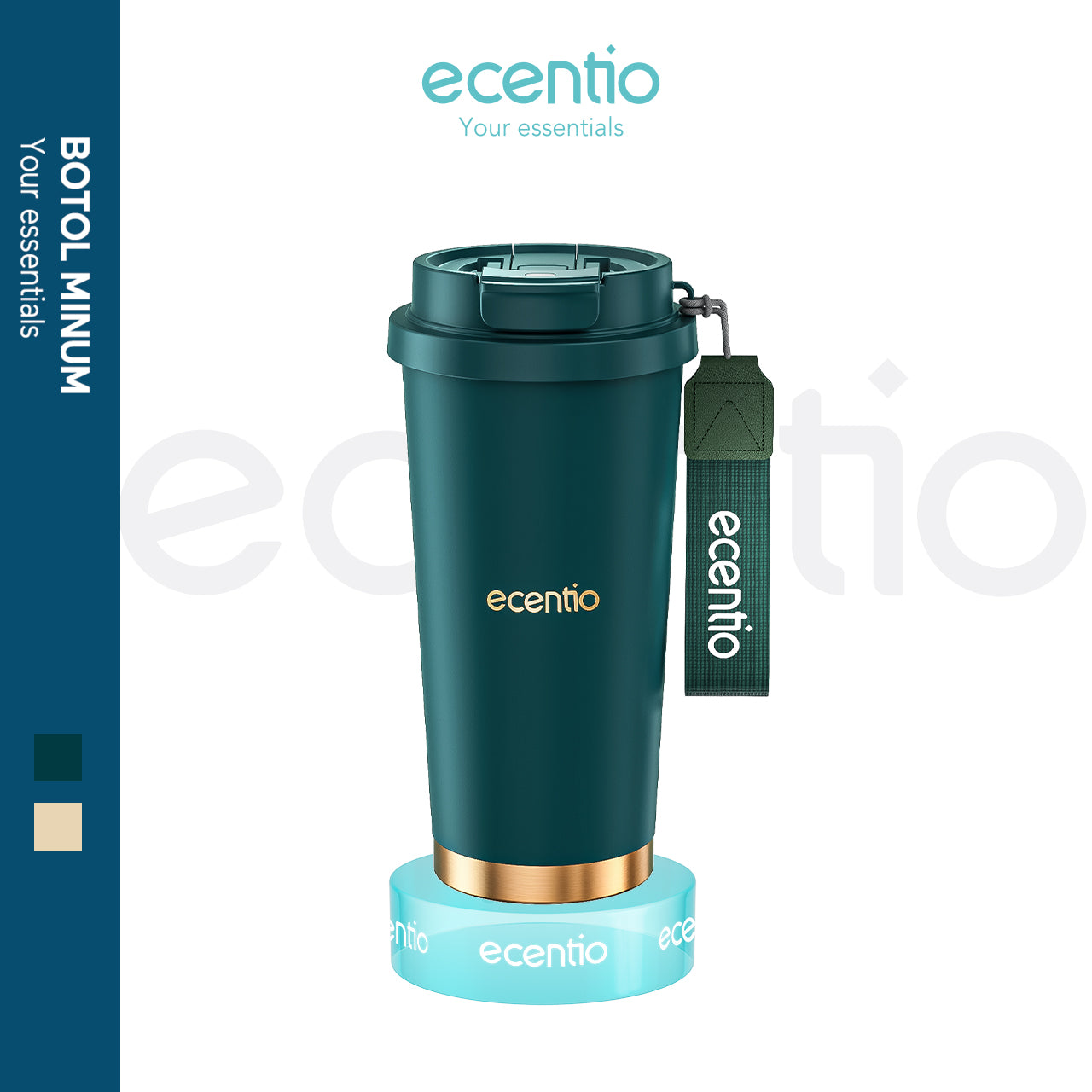 【🌟Pre-Order】ecentio tumbler minum premium tahan dingin 24 jam botol stainless 316 portable tumblr 530ml