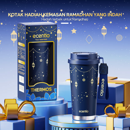 【🌟Pre-Order】【Ramadan Exclusive】ecentio tumbler premium stainless steel 316 530ml tahan dingin 24 jam dengan sedotan portable