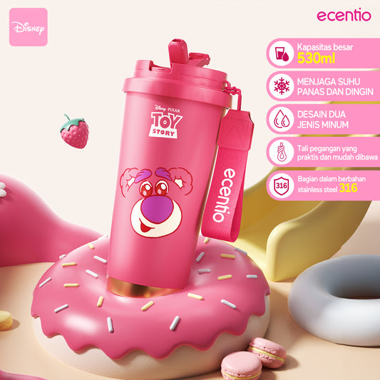 【ORI】ecentio X Toy story tumbler minum Disney lotso & stitch premium 530ml tahan dingin 24 jam botol stainless 316 portable botol minum
