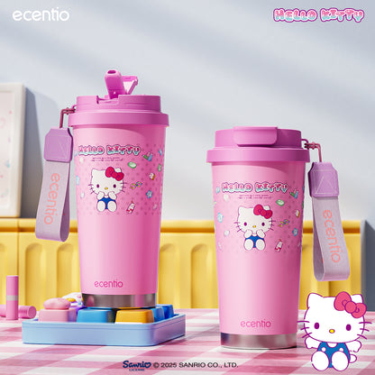【ORI】ecentio tumbler minum hello kitty 530ml premium tahan dingin 24 jam botol stainless 316 portable tumblr botol minum